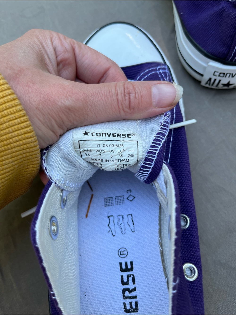 Converse Purple Low Top Sneakers with White Laces - Picture 4 of 7